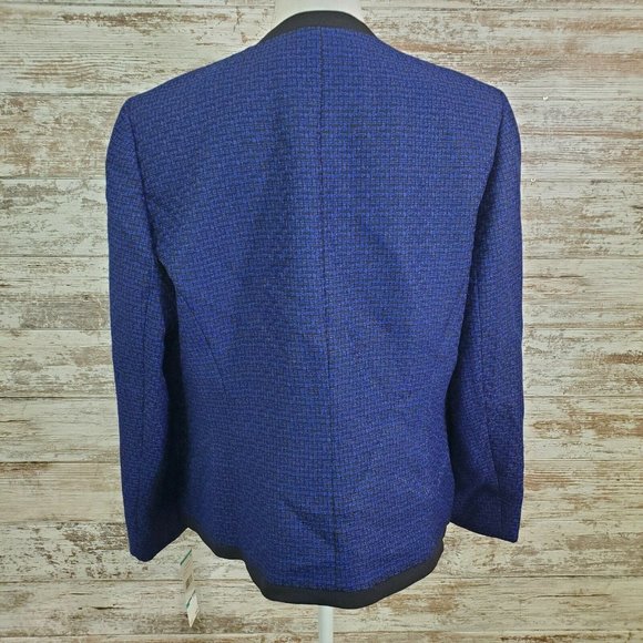 LE SUIT Sapphire Black Open Front Suit Jacket 16 - Picture 2 of 7